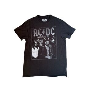 Unisex ACDC Highway to Hell Black Cotton Graphic Band T-Shirt Size Medium